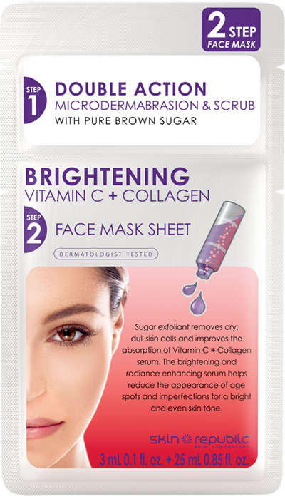 Skin Republic 2Step Brightening Vitamin C + Collagen Face Mask